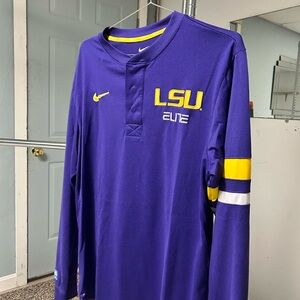 Nike Men's Purple and Yellow Long Sleeve Shirt
